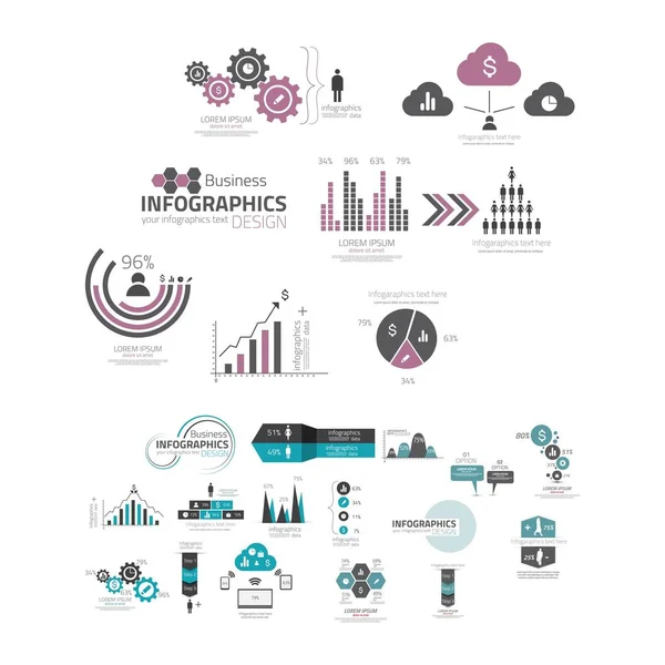 Satz Von Geschäftsinfografik Logo Design Vektor — Stockvektor