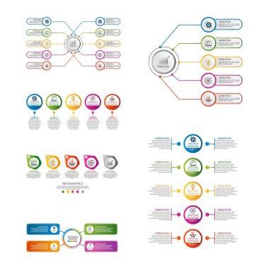 iş infografik eleman seti - logo tasarım vektörü