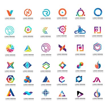 soyut iş logosu tasarım vektör şablonu