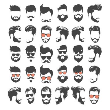 hipster berber dükkanı logo tasarım vektör