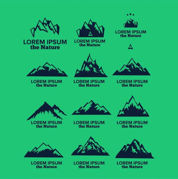 moountain logo tasarım vektör seti