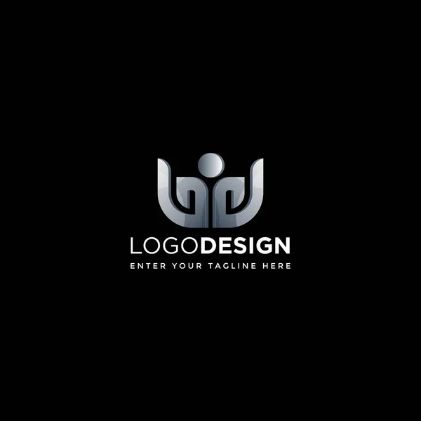 Letter People Logo Design Vector — Stock Vector