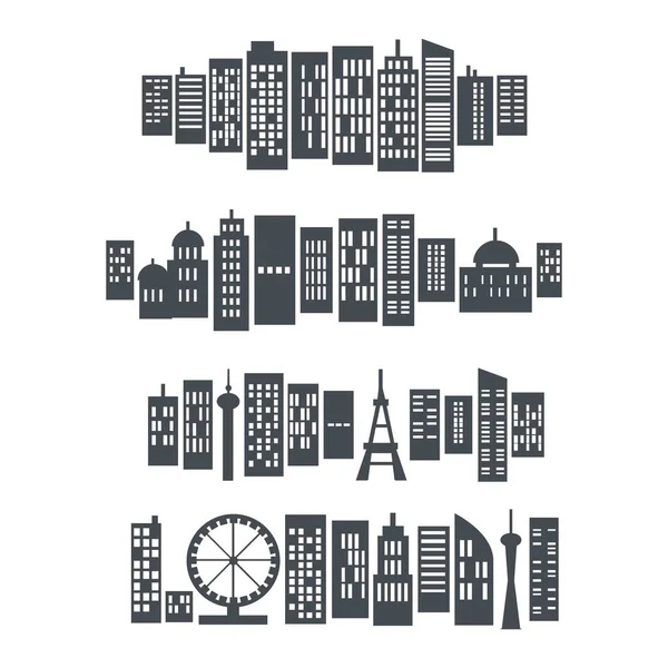 Conjunto Construção Cidade Logotipo Design Vetor — Vetor de Stock