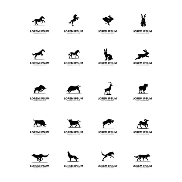 Vector Diseño Logotipo Silhoutte Animal — Vector de stock