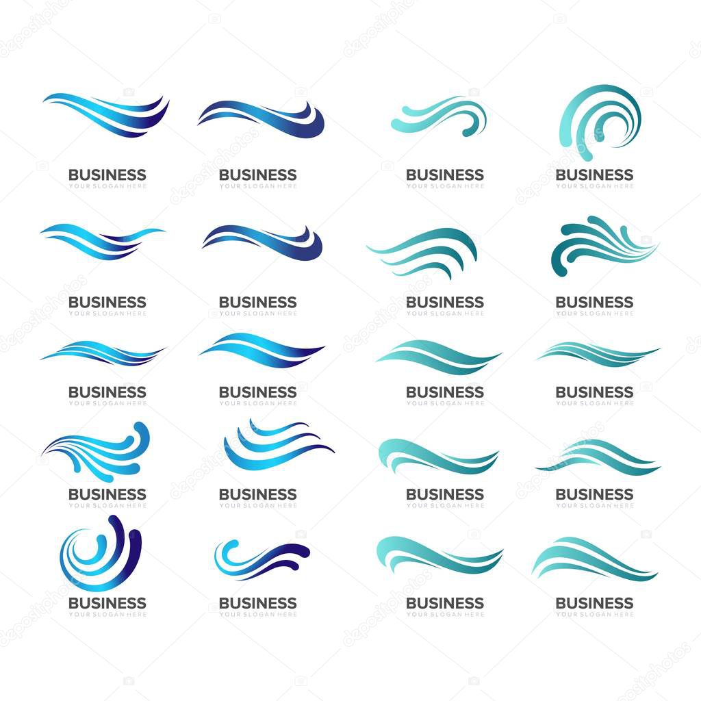 abstract wave logo design vector
