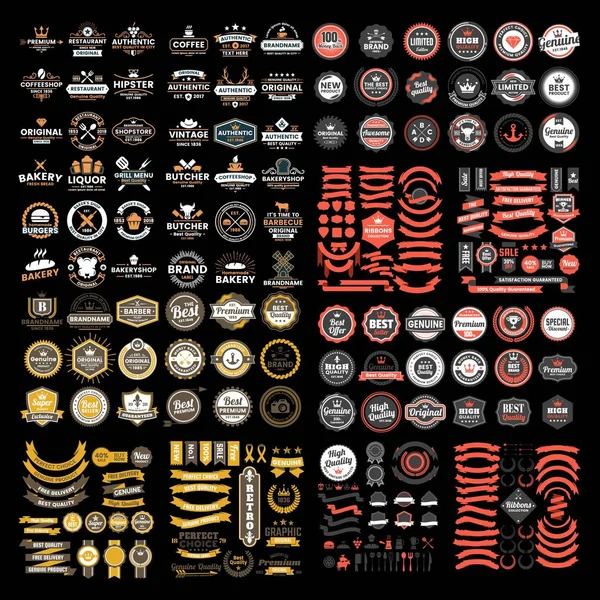 Набір Преміум Вінтажних Значків Вектор Дизайну Логотипу — стоковий вектор
