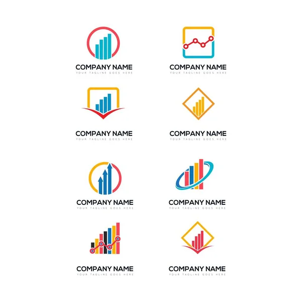 Conjunto Negócio Financiamento Logotipo Design Vector —  Vetores de Stock