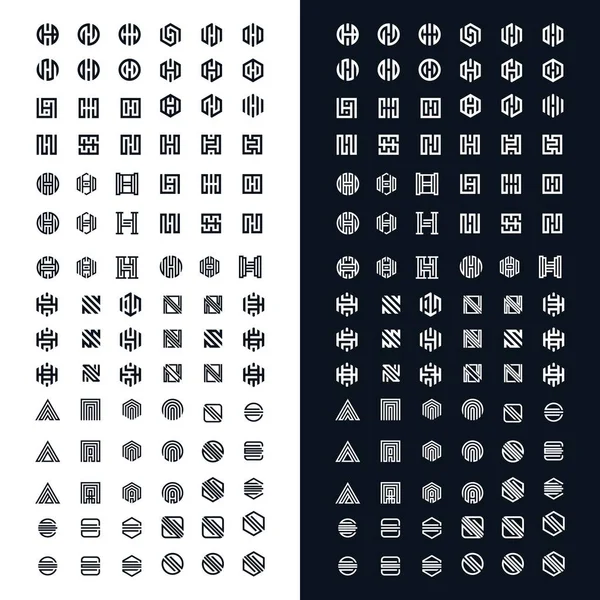 Ensemble Vecteur Abstrait Conception Logo Géométrique — Image vectorielle