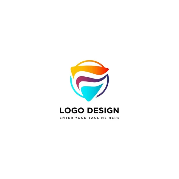 抽象的なF文字ロゴデザインベクトル — ストックベクタ