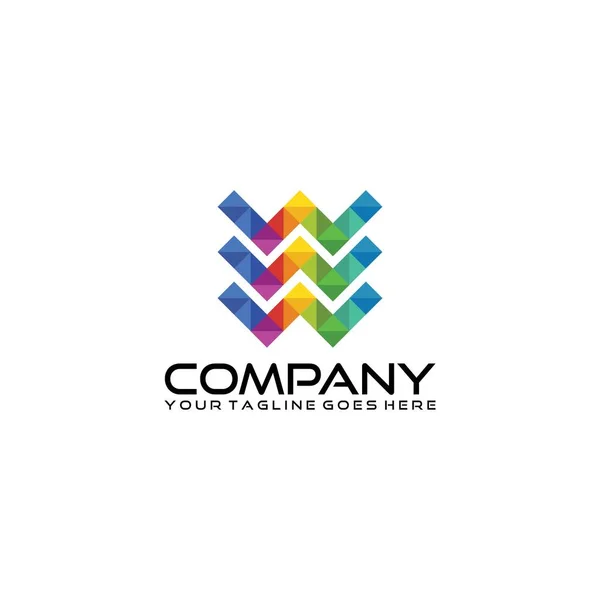 Www Carta Triângulo Mozaic Logotipo Design Vetor —  Vetores de Stock