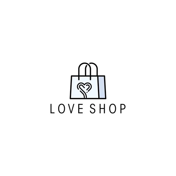 Love Shop Logo Design Vecteur — Image vectorielle