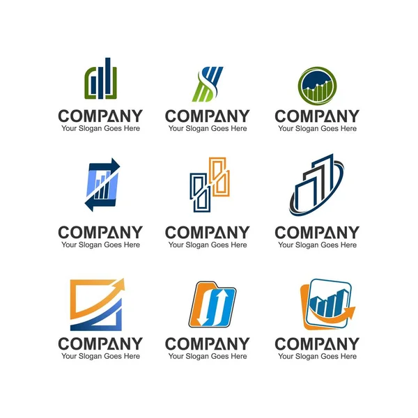 Business Finance Set Logo Design Vector — Stock Vector