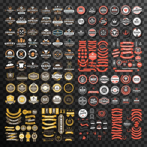 Мега Набір Значків Вектор Дизайну Логотипу Ріібона — стоковий вектор