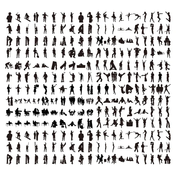 사람들 Silhoutte 디자인 — 스톡 벡터