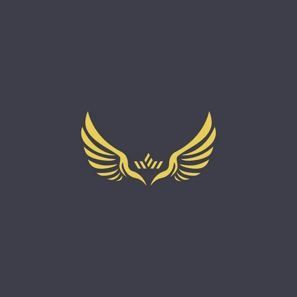 Rei Asas Logotipo Vetor Design — Vetor de Stock