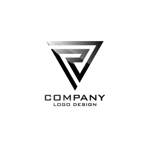 Lettre Triangle Logo Conception Vecteur — Image vectorielle