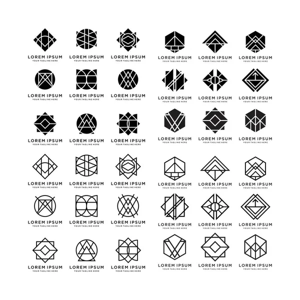 Diseño Logotipo Geométrico Abstracto Vector Negro — Vector de stock