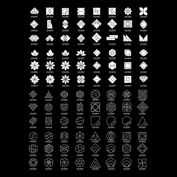 Geometrycznej Logo Projekt Streszczenie Wektor Zestaw — Wektor stockowy