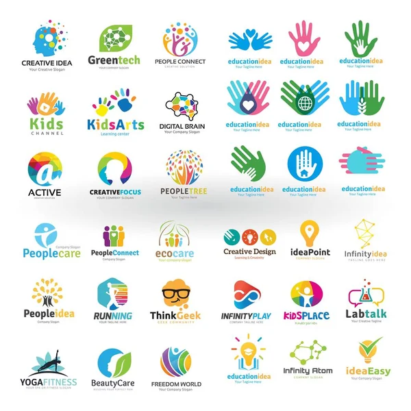 教育ロゴデザインベクトルのセット — ストックベクタ