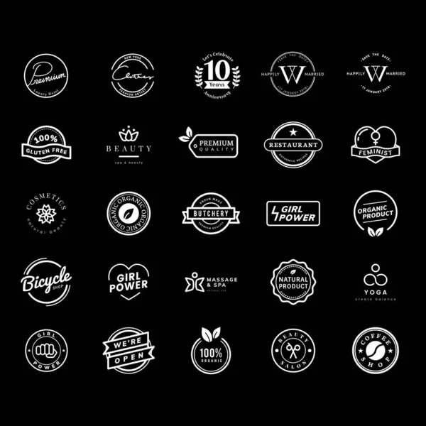Набір Сучасних Векторів Дизайну Логотипу Бейджа — стоковий вектор