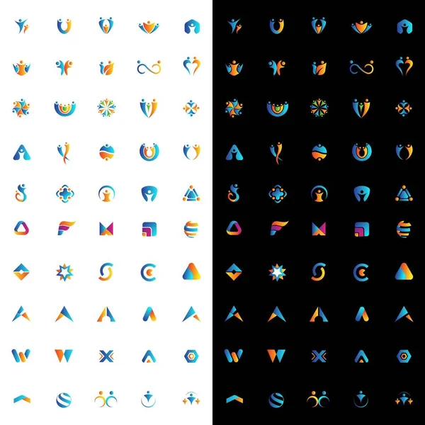 Set Van Abstracte Logo Ontwerp Vector — Stockvector