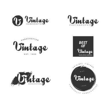 vinatge tasarım logo tasarım vektörü