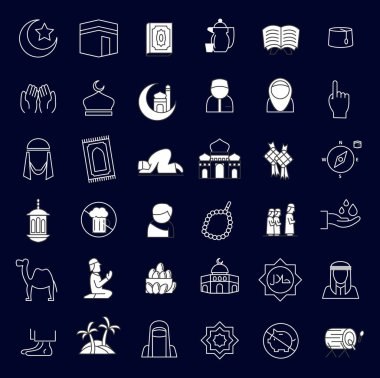 İslami arka plan logosu tasarım vektör seti
