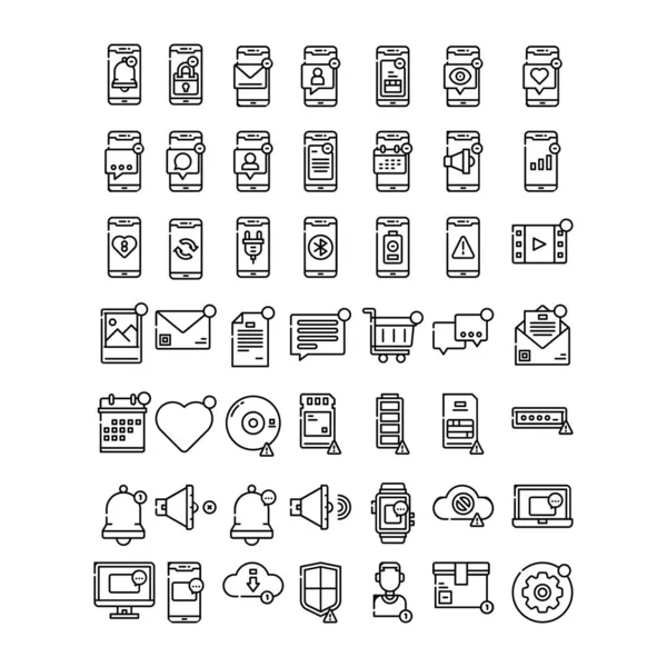 Набор Вектора Оформления Логотипа Уведомления Телефоне — стоковый вектор