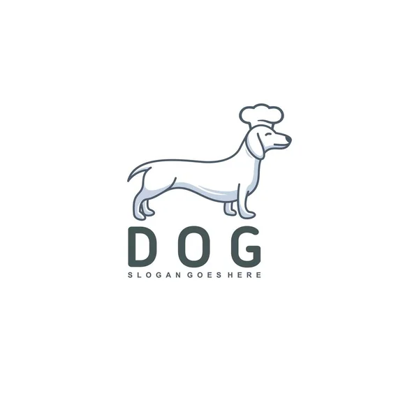 Σκύλος Koki Καπέλο Σχέδιο Λογότυπο Διάνυσμα — Διανυσματικό Αρχείο