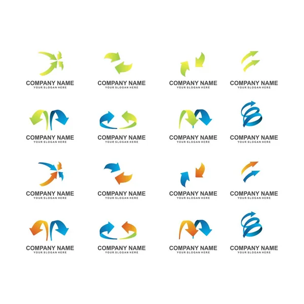Ensemble Vecteur Conception Logo Flèche — Image vectorielle