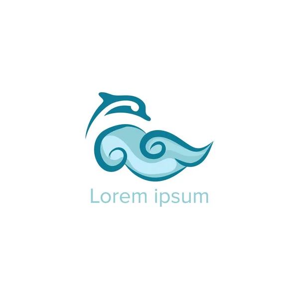Delfín Abstracto Con Vector Diseño Logotipo Nube — Archivo Imágenes Vectoriales