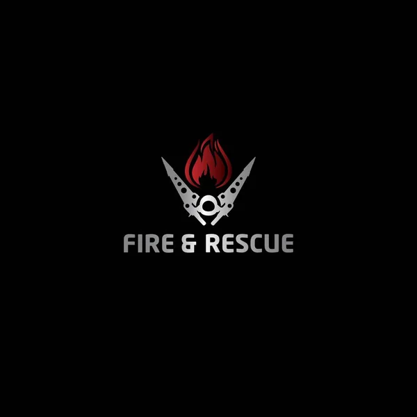 Tűz Mentési Logo Design Vektor — Stock Vector