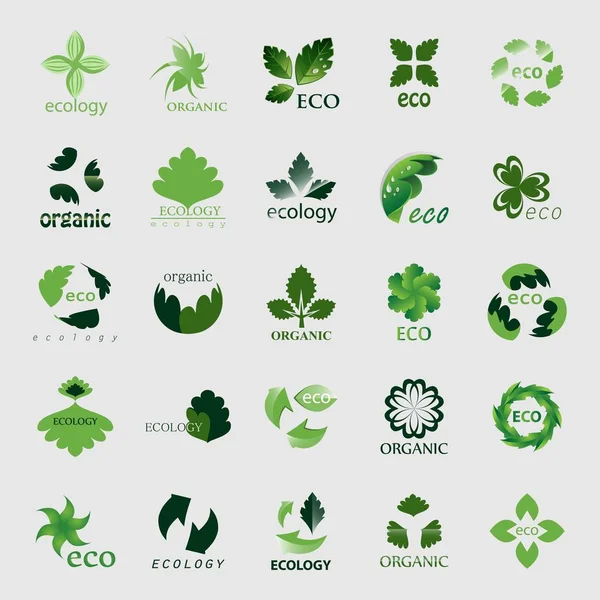 Satz Von Ökologie Logo Design Vektor — Stockvektor