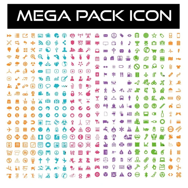 Set Van Mega Icon Logo Ontwerp Vector — Stockvector