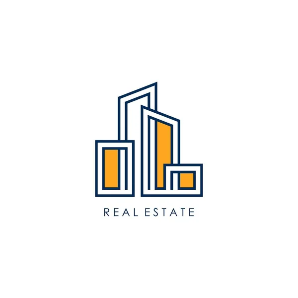 Business Building Real Estate Logo Design Vector — Stock Vector