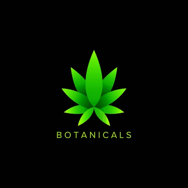 Vector Diseño Logotipo Cannabis Verde — Archivo Imágenes Vectoriales