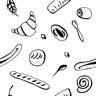 Fırın doodle desen. Kabataslak fırın. 