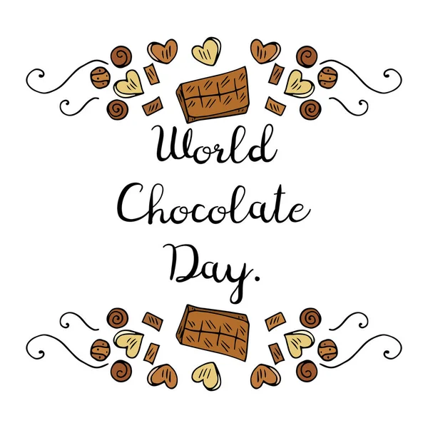 Salutation Journée Mondiale Chocolat — Image vectorielle