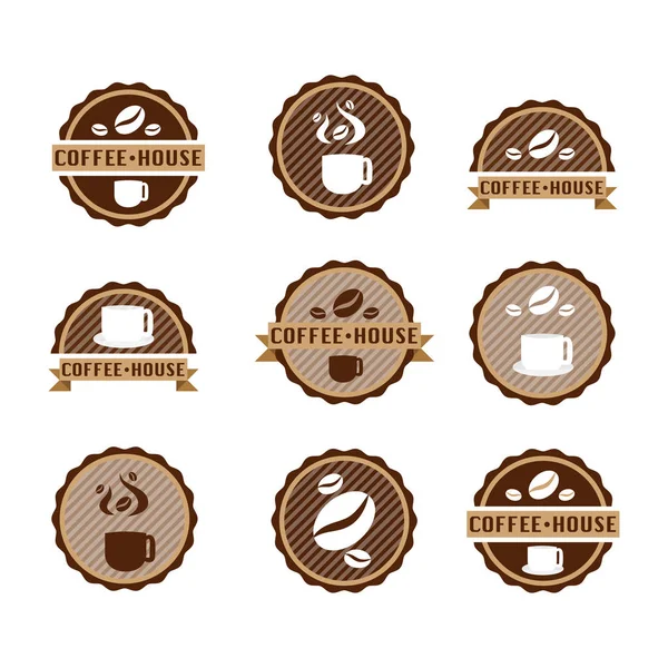 Logos Pour Café Café Ensemble Logos — Image vectorielle