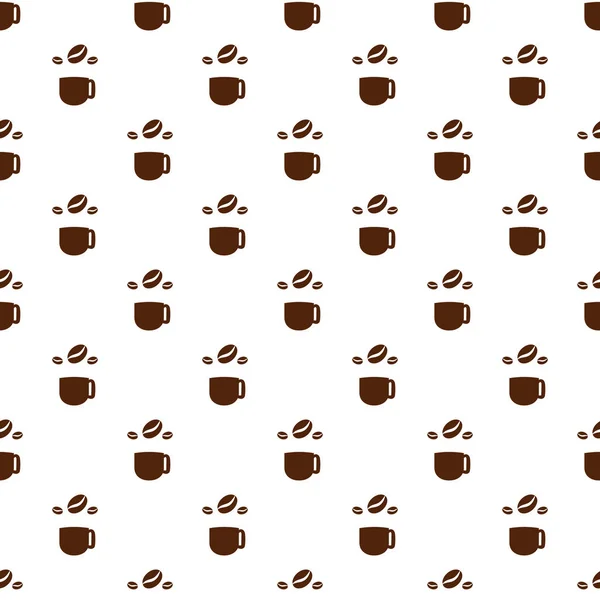 Fond Motif Café Tasse Café Grains Café — Image vectorielle