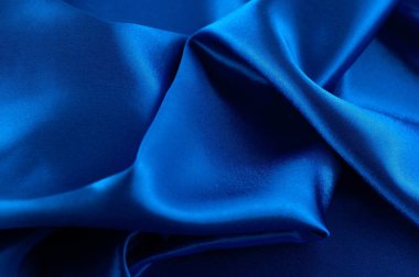 İpek lüks arka plan, bez, derin mavi bez doku parçası