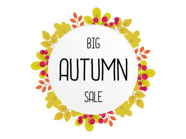 Büyük sonbahar satış vektörel çizimler. Reklam arka plan.