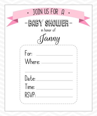 Bebek duş kartı. kız bebek.