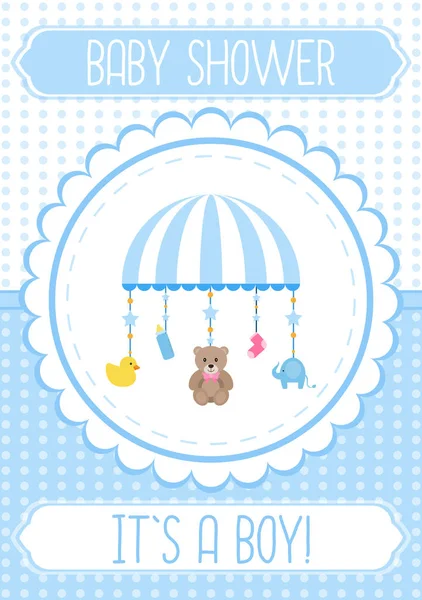 Baby Shower Kártya Kisfiú — Stock Vector