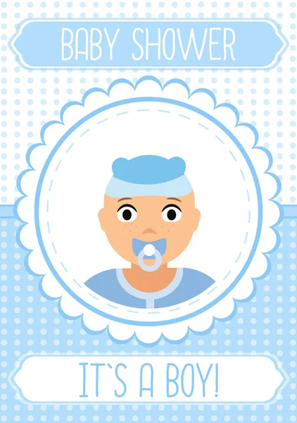 Baby Shower Kártya Kisfiú — Stock Vector