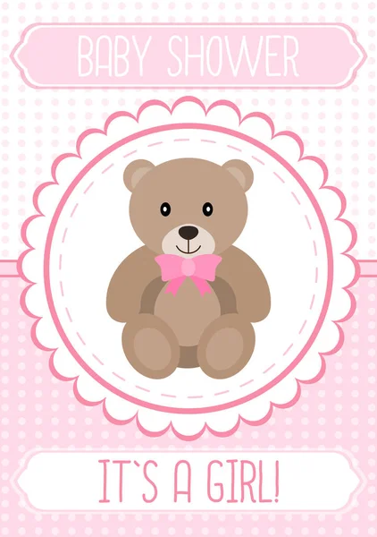 Baby Shower Card Baby Girl — Stock Vector