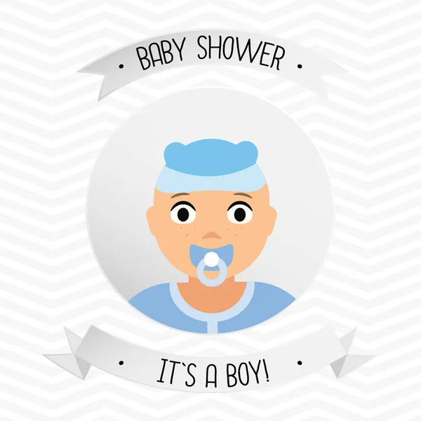 Baby Shower Kártya Kisfiú — Stock Vector