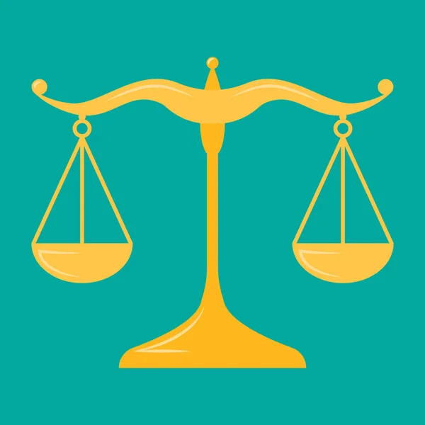 Escalas Justiça Flat Icon Concept Crime Punishment Vector Ilustração — Vetor de Stock