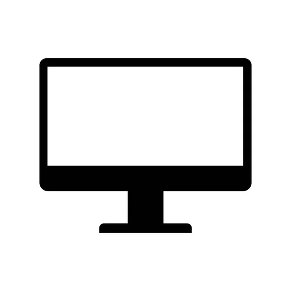 电脑屏幕黑色图标 — 图库矢量图片
