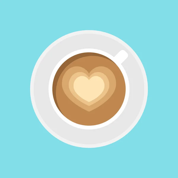 Tasse Café Coeur Crème Illustration Vectorielle — Image vectorielle